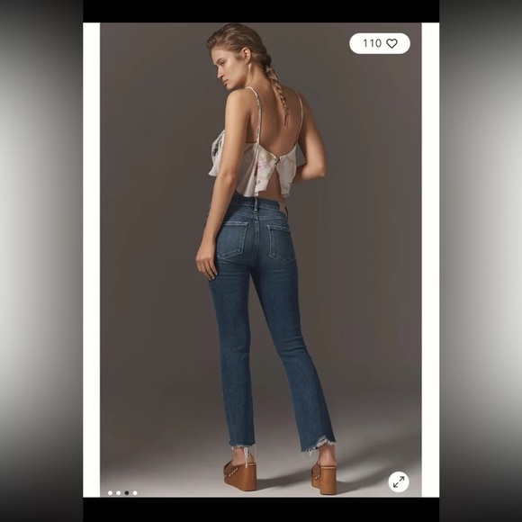 PAIGE Colette High-Rise Raw-Hem Crop Flare Jeans 
size 28 - Picture 4 of 12